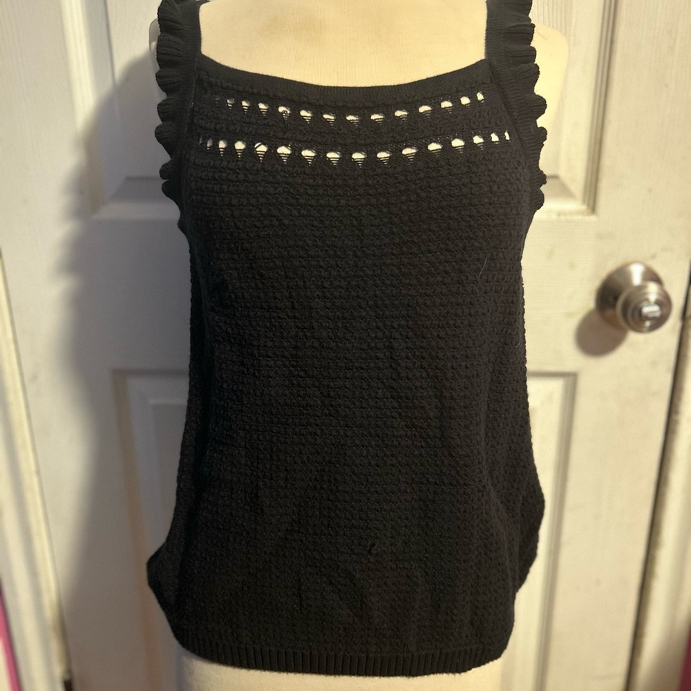 Black Sleeveless Knit Top